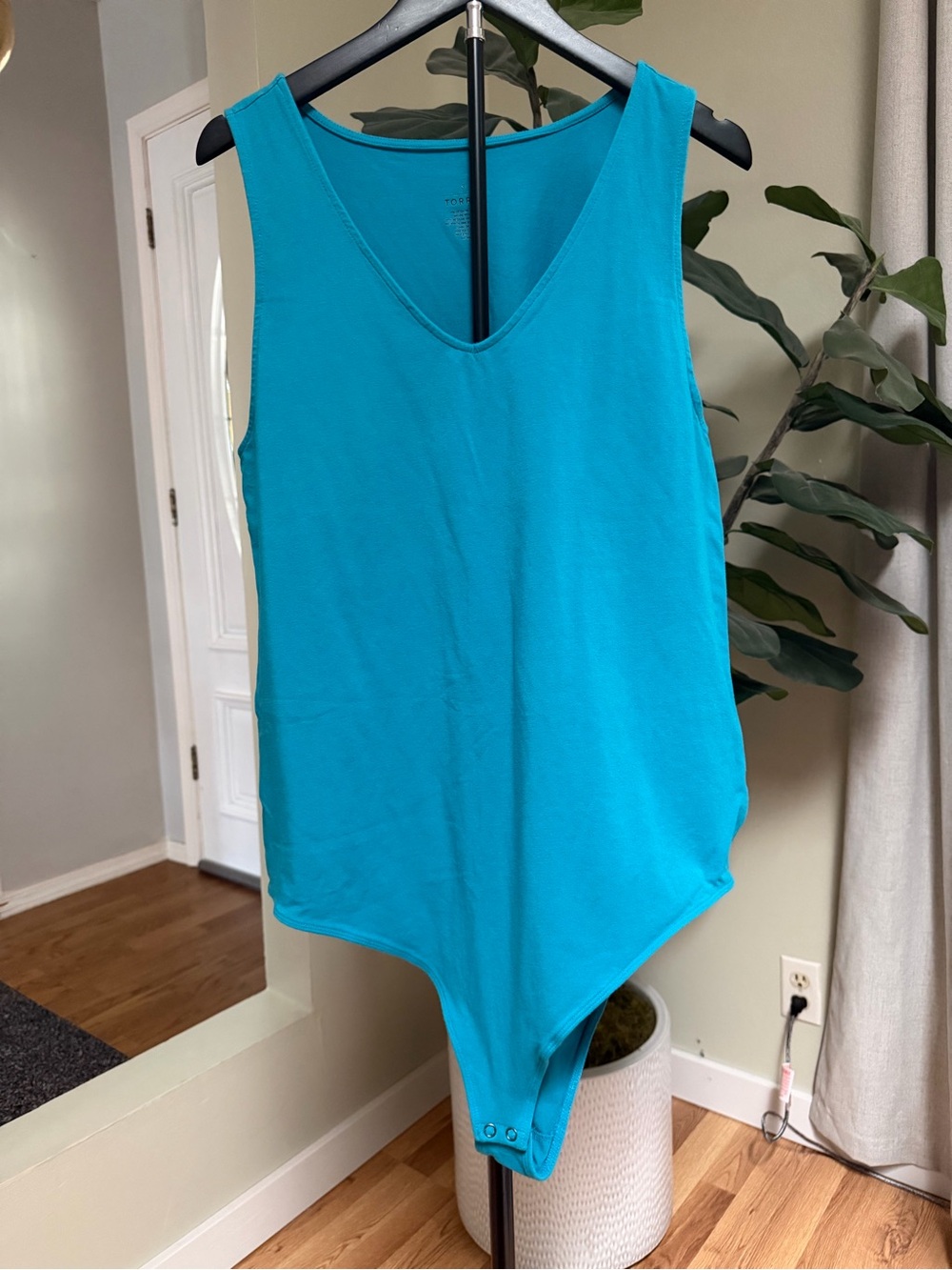 Torrid Bright Teal V-Neck Bodysuit Tank Top